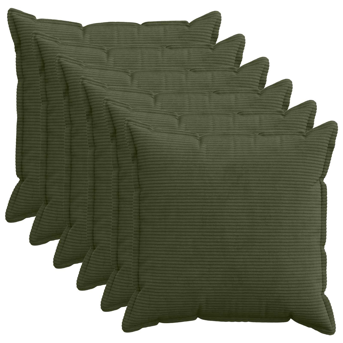 Federa 6 pz HOUTEN Verde 80 x 80 cm corduroy