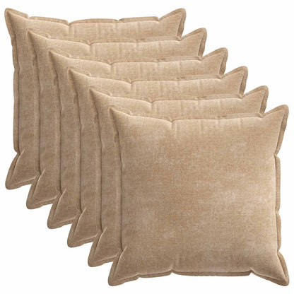 Federa 6 pz HOUTEN Tortora 80 x 80 cm Tessuto Chenille