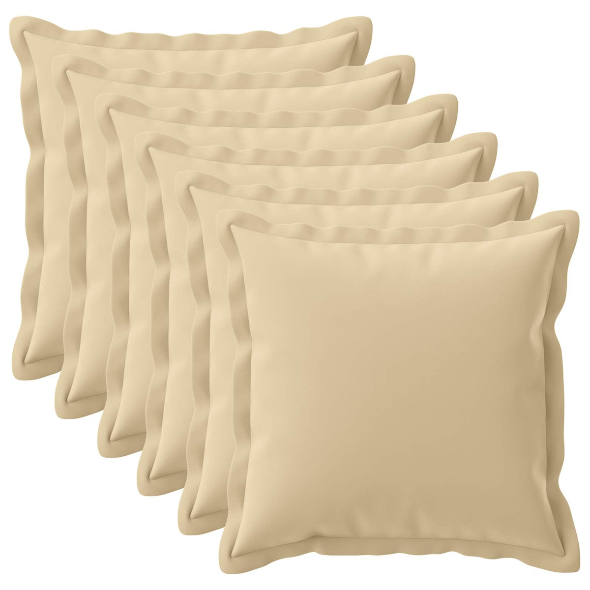 Federa 6 pz HOUTEN Beige 80 x 80 cm Poliestere