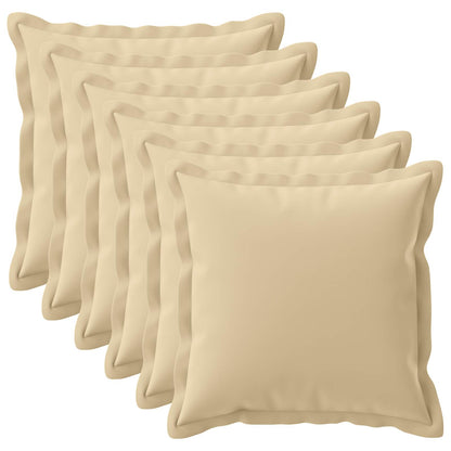 Federa 6 pz HOUTEN Beige 80 x 80 cm Poliestere