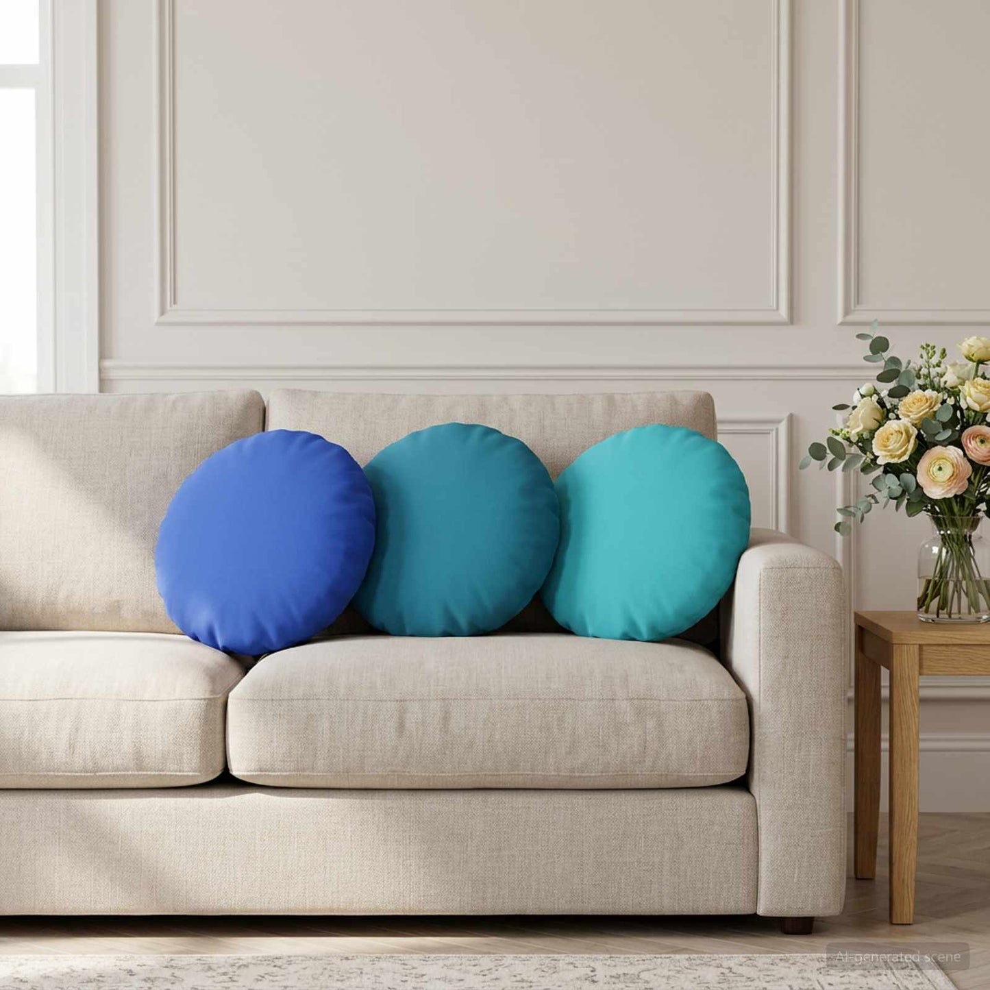 Federa 6 pcs HEERLEN Azzurro Ø 30 cm Poliestere