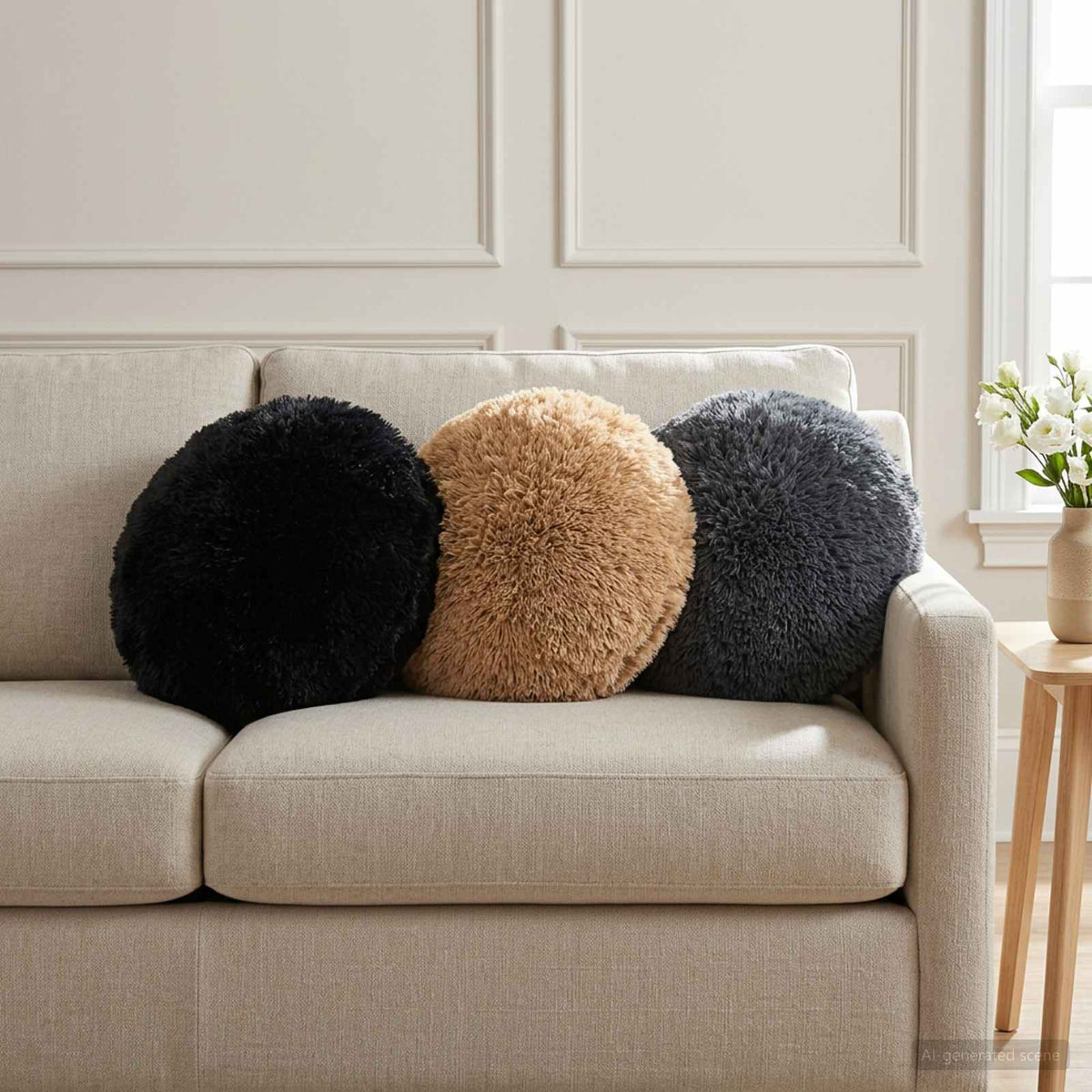 Cuscino con cuscino HEERLEN 2 pz Antracite Fleece PV