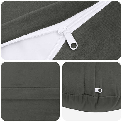 Federa 2 pcs HEERLEN Grigio Scuro Ø 40 cm Velluto