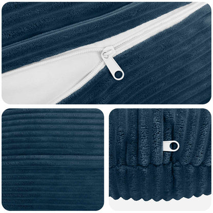 Federa 6 pcs HEERLEN Blu navy Ø 40 cm corduroy | homemem39