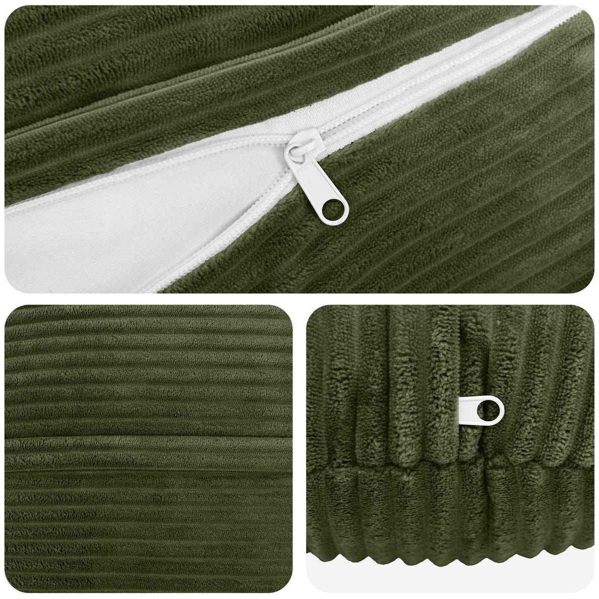 Federa 6 pcs HEERLEN Verde Ø 40 cm corduroy | homemem39