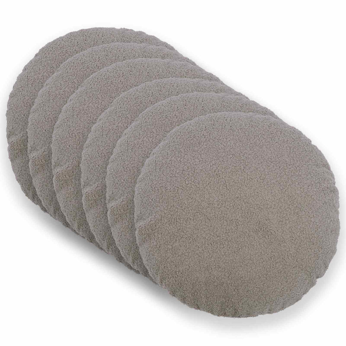 Federa 6 pcs HEERLEN Grigio Chiaro Ø 40 cm Bouclé | homemem39