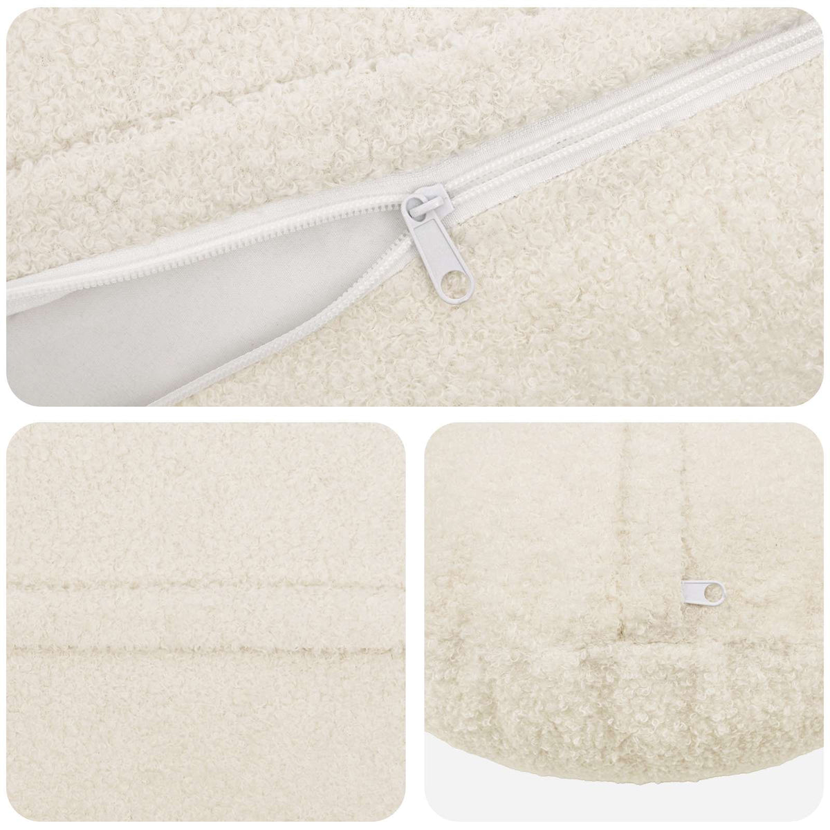Federa 6 pcs HEERLEN Crema Ø 40 cm Bouclé | homemem39