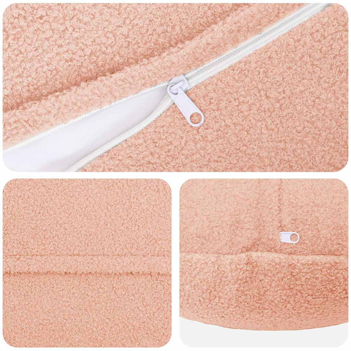 Federa 2 pcs HEERLEN Rosa Ø 40 cm Bouclé | homemem39