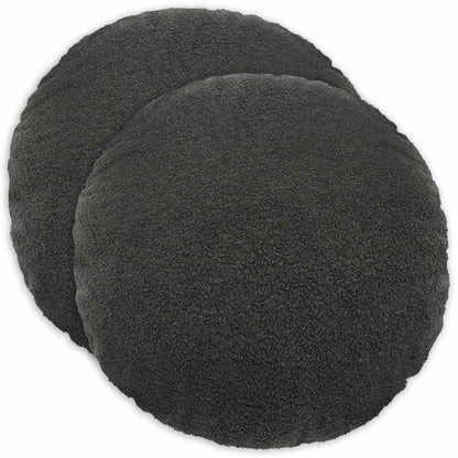Federa 2 pcs HEERLEN Grigio Scuro Ø 40 cm Bouclé | homemem39