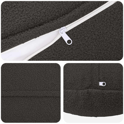 Federa 6 pcs HEERLEN Grigio Scuro Ø 40 cm Bouclé | homemem39