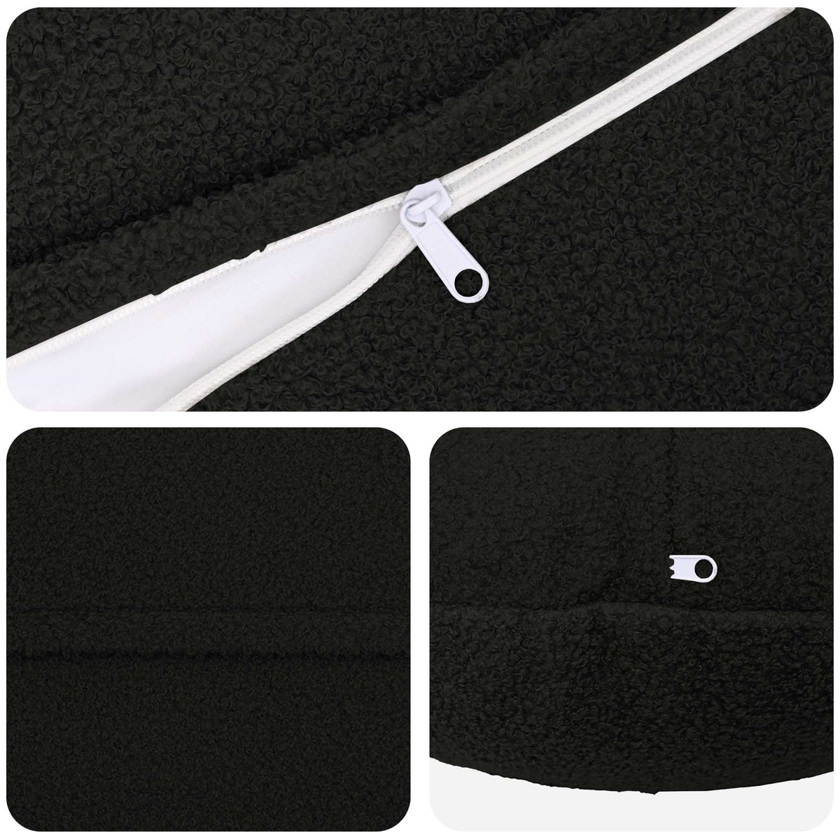Federa 2 pcs HEERLEN Nero Ø 40 cm Bouclé | homemem39