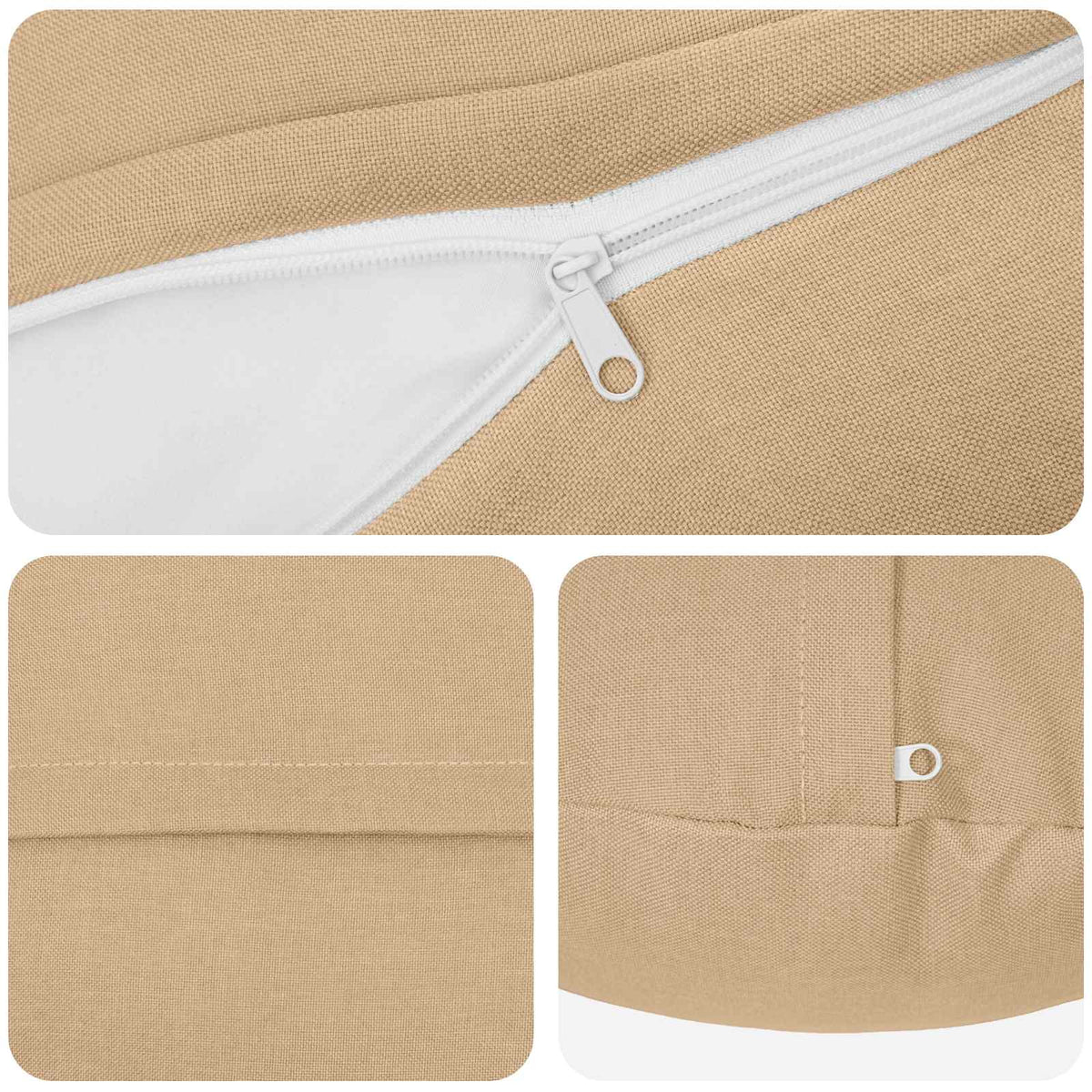 Federa 2 pz HEERLEN Crema Ø 50 cm Tessuto