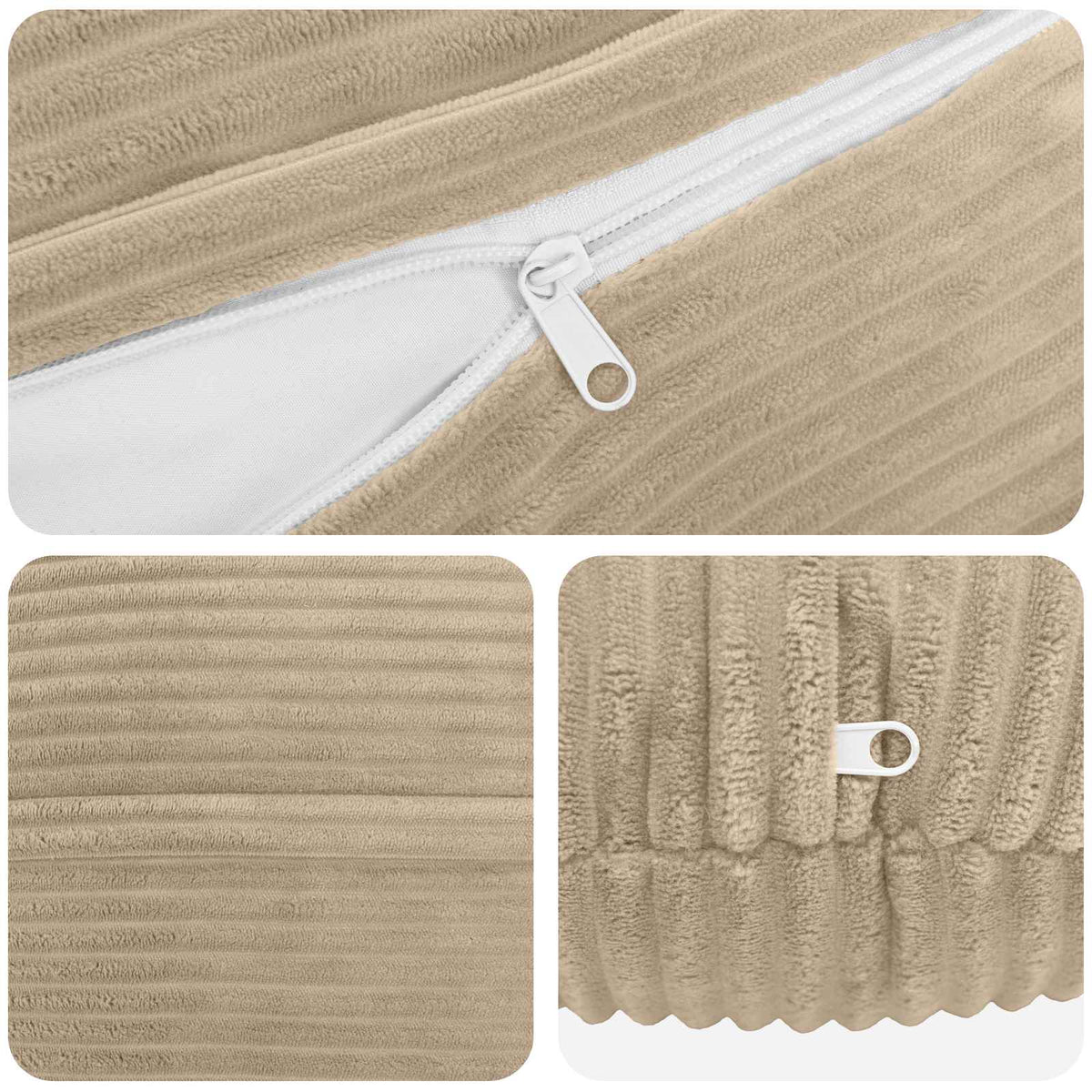 Federa 2 pcs HEERLEN Tortora Ø 50 cm corduroy | homemem39