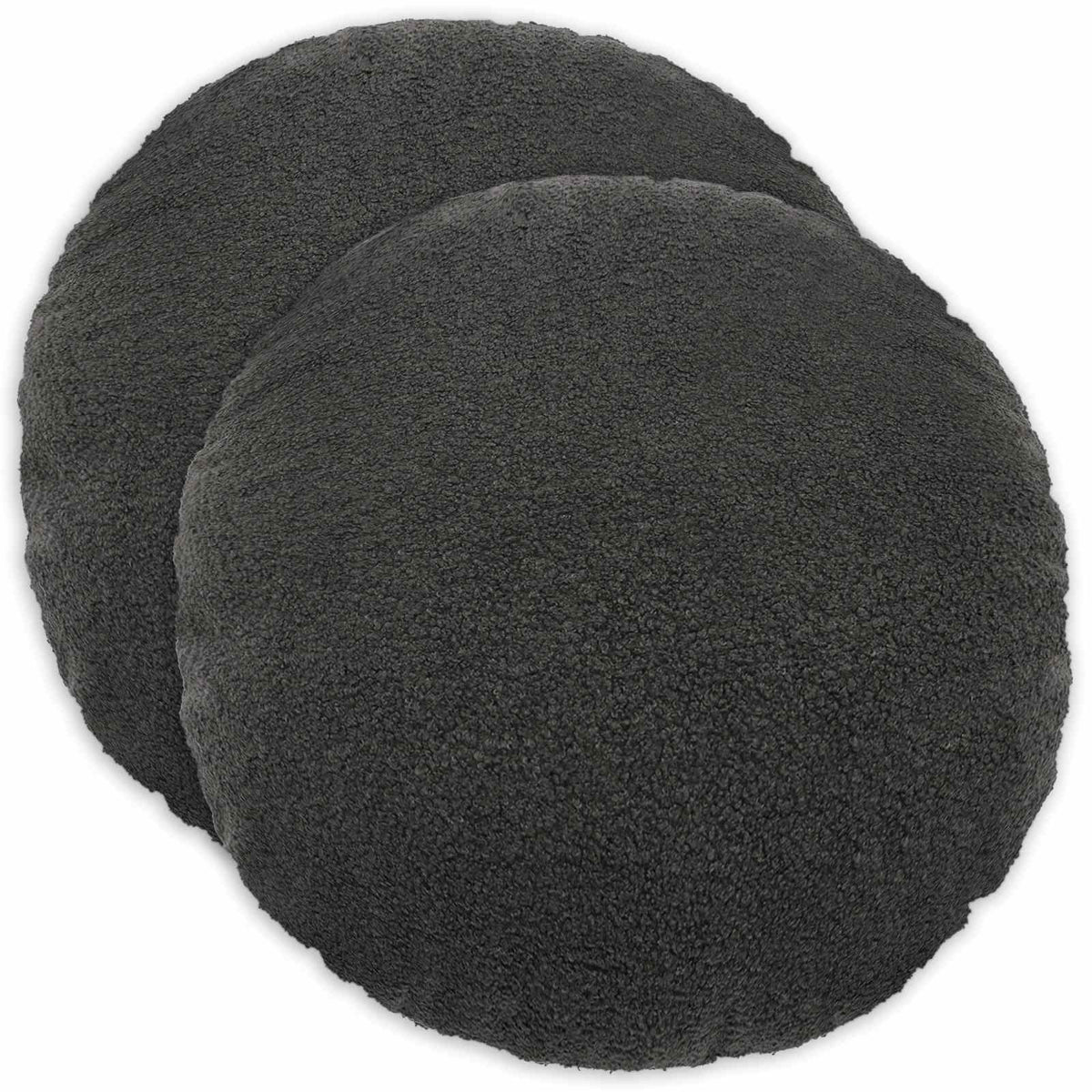 Federa 2 pcs HEERLEN Grigio Scuro Ø 50 cm Bouclé | homemem39