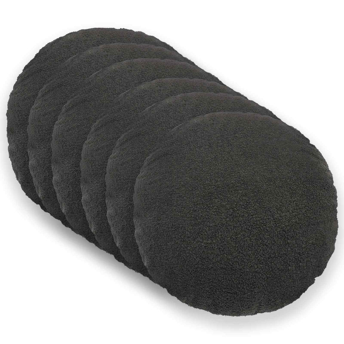 Federa 6 pcs HEERLEN Grigio Scuro Ø 50 cm Bouclé | homemem39