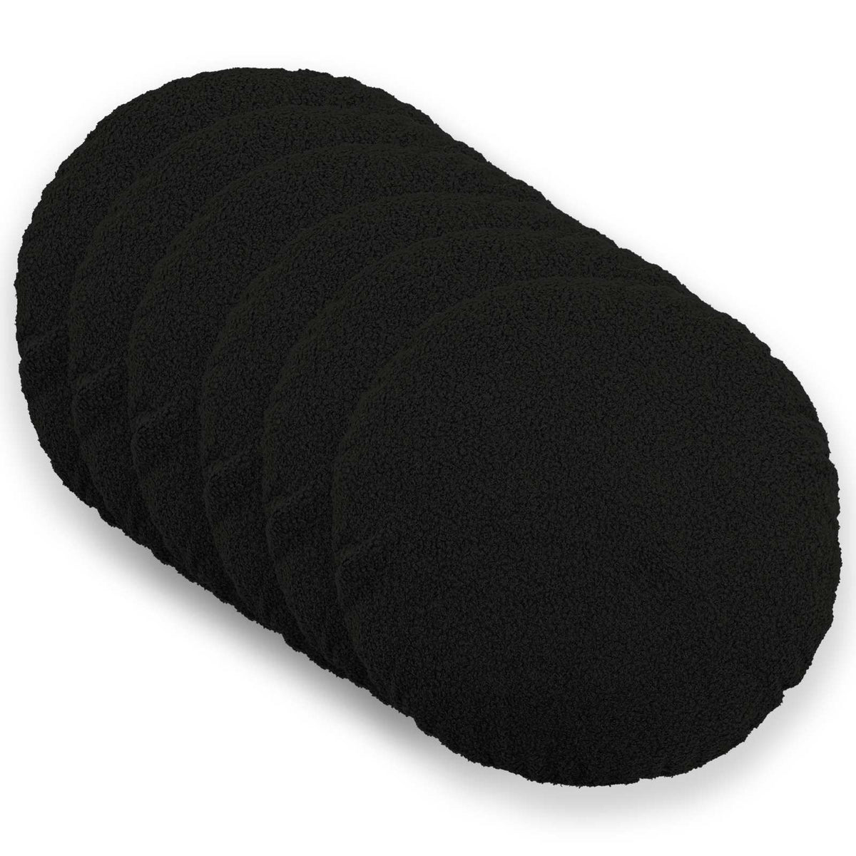 Federa 6 pcs HEERLEN Nero Ø 50 cm Bouclé | homemem39