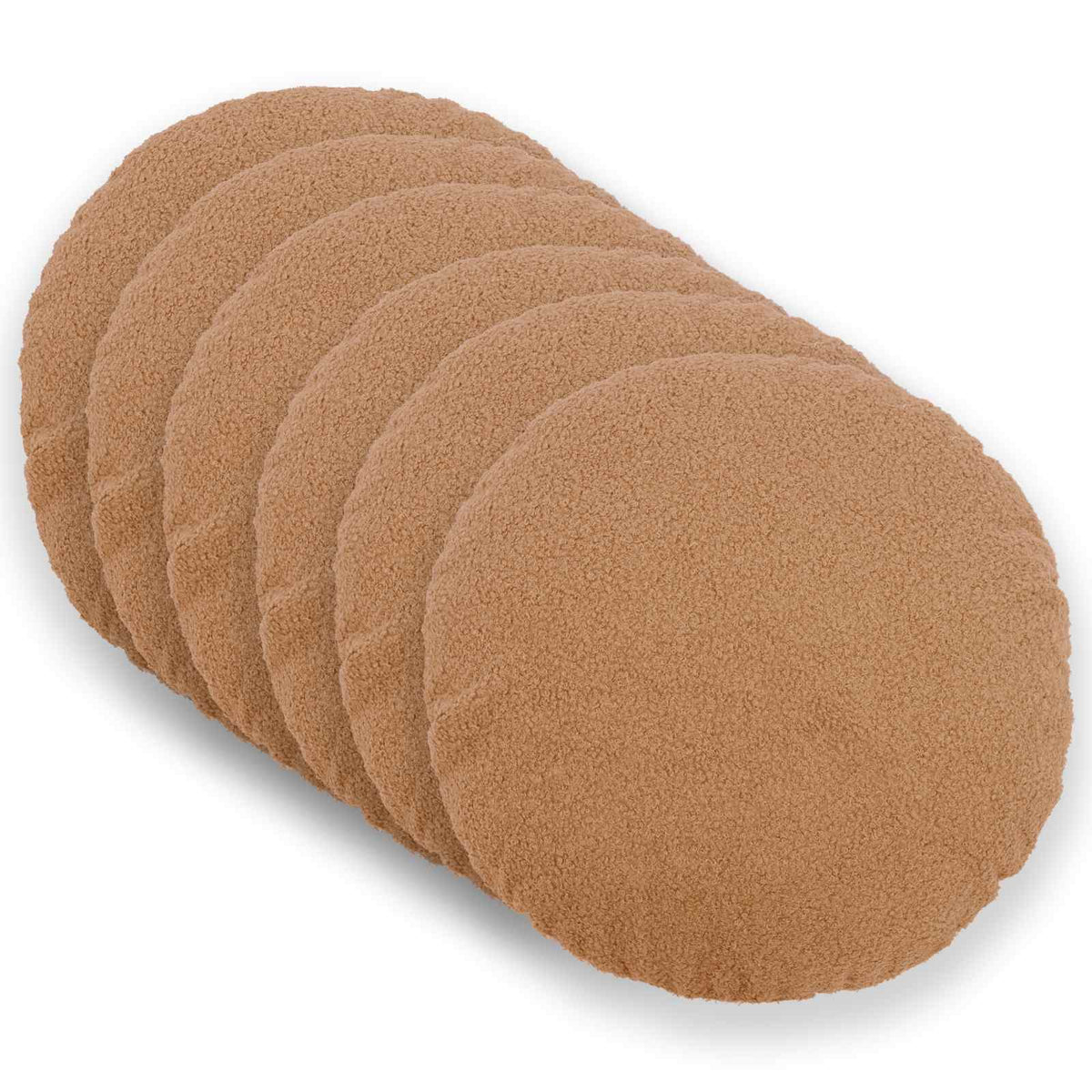 Federa 6 pcs HEERLEN Beige Ø 50 cm Bouclé | homemem39