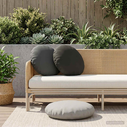 Cuscino 2 pz HEERLEN Nero Ø 50 cm Poliestere