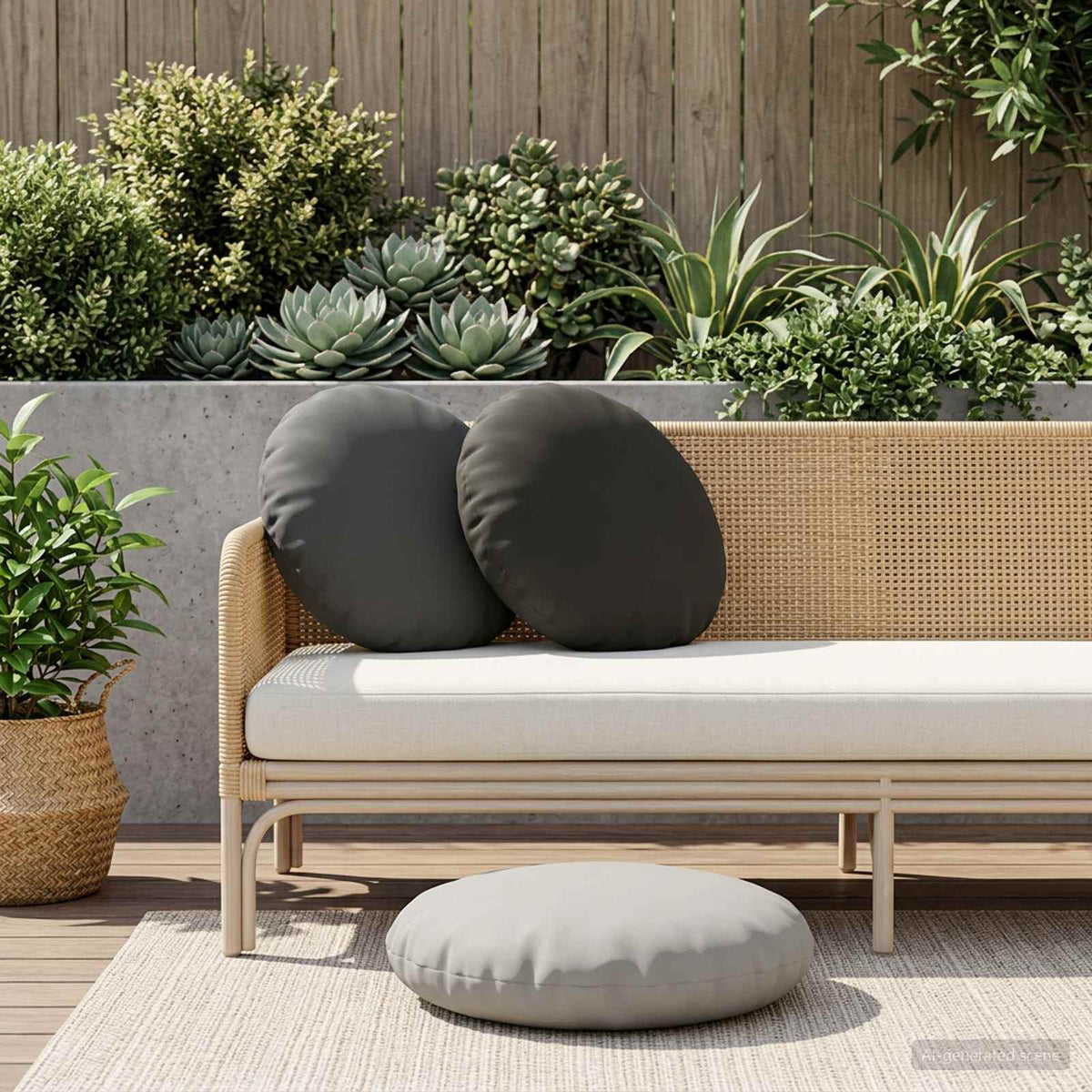 Cuscino 2 pz HEERLEN Nero Ø 50 cm Poliestere