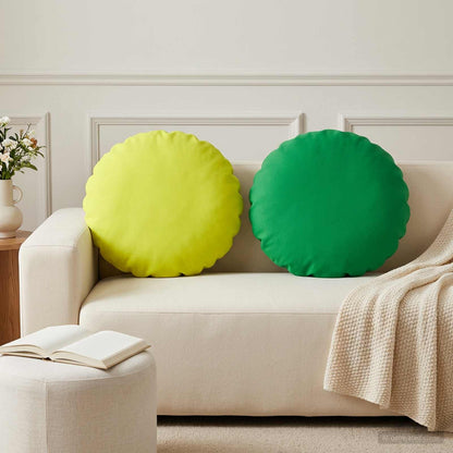 Cuscino 6 pz HEERLEN Verde brillante. Ø 50 cm Poliestere