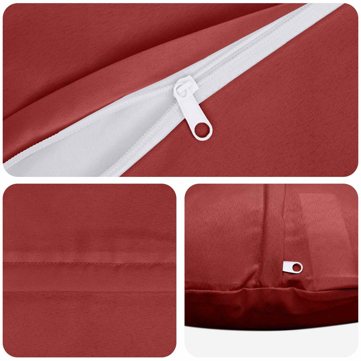 Federa 2 pcs HEERLEN Rosso Vino Ø 50 cm Poliestere