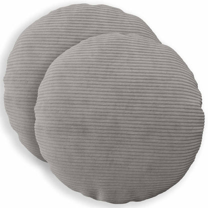 Federa 2 pcs HEERLEN Grigio Chiaro Ø 60 cm corduroy | homemem39