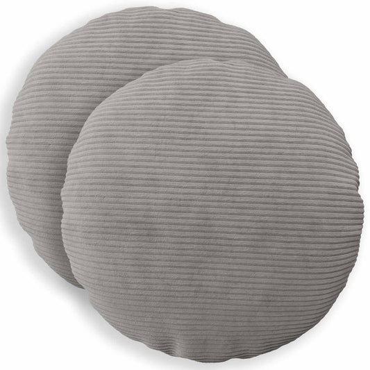 Federa 2 pcs HEERLEN Grigio Chiaro Ø 60 cm corduroy | homemem39