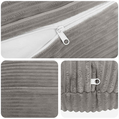 Federa 6 pcs HEERLEN Grigio Chiaro Ø 60 cm corduroy | homemem39