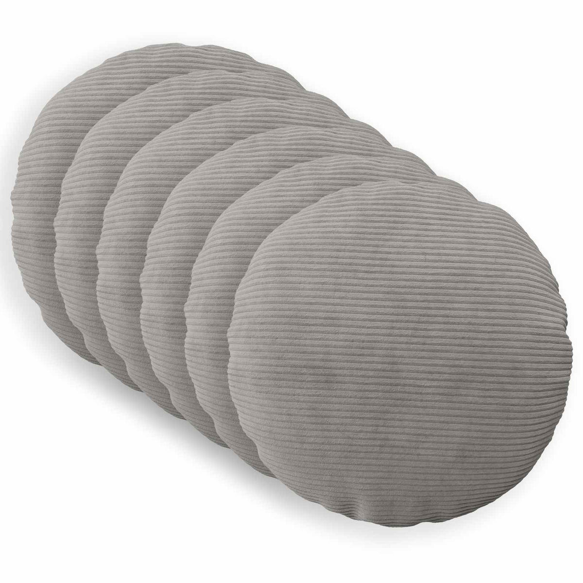 Federa 6 pcs HEERLEN Grigio Chiaro Ø 60 cm corduroy | homemem39