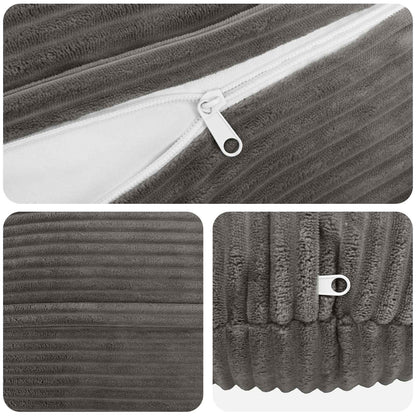 Federa 2 pcs HEERLEN Grigio Scuro Ø 60 cm corduroy | homemem39