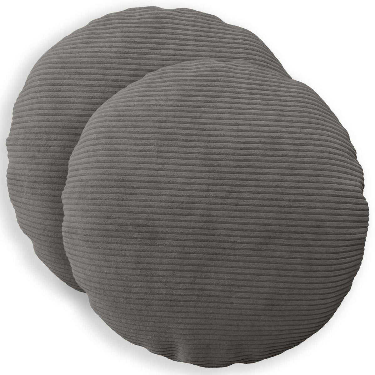 Federa 2 pcs HEERLEN Grigio Scuro Ø 60 cm corduroy | homemem39