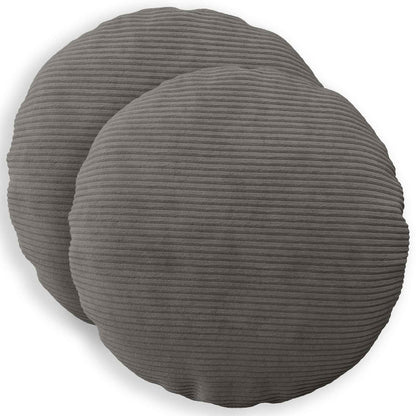 Federa 2 pcs HEERLEN Grigio Scuro Ø 60 cm corduroy | homemem39