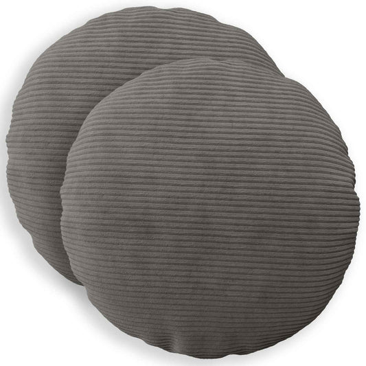 Federa 2 pcs HEERLEN Grigio Scuro Ø 60 cm corduroy | homemem39