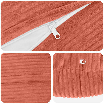 Federa 2 pcs HEERLEN Rosso Arancio Ø 60 cm corduroy