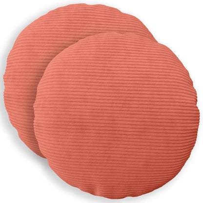 Federa 2 pcs HEERLEN Rosso Arancio Ø 60 cm corduroy