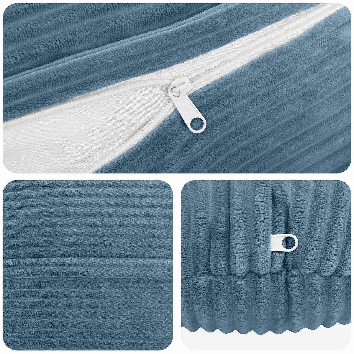 Federa 6 pcs HEERLEN Blu Ø 60 cm corduroy | homemem39