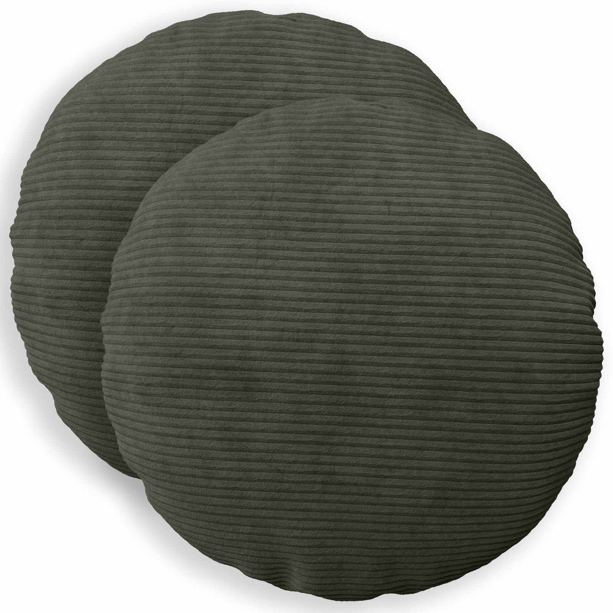 Federa 2 pcs HEERLEN Antracite Ø 60 cm corduroy | homemem39