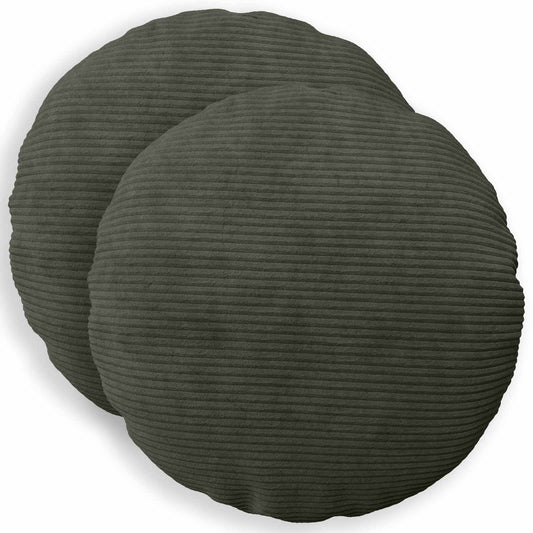 Federa 2 pcs HEERLEN Antracite Ø 60 cm corduroy | homemem39