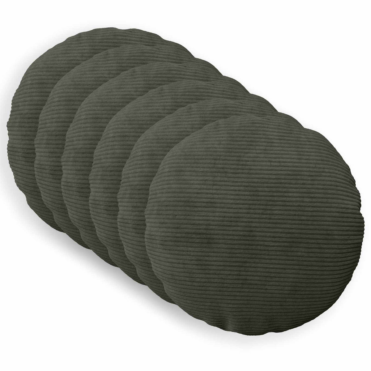 Federa 6 pcs HEERLEN Antracite Ø 60 cm corduroy | homemem39