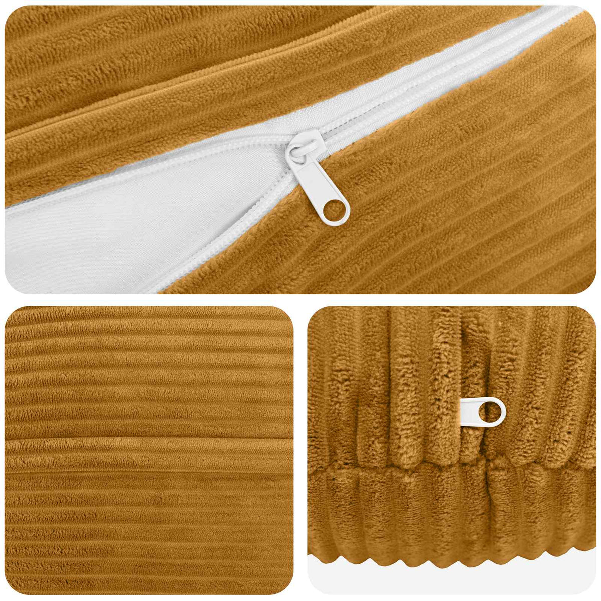 Federa 2 pcs HEERLEN Giallo Ø 60 cm corduroy | homemem39