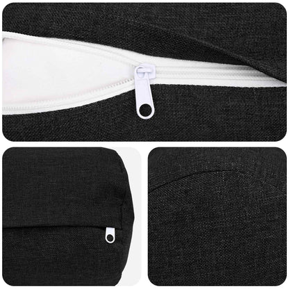 Federa 6 pz HEERLEN Nero Ø 15 x 40 cm Tessuto | homemem39