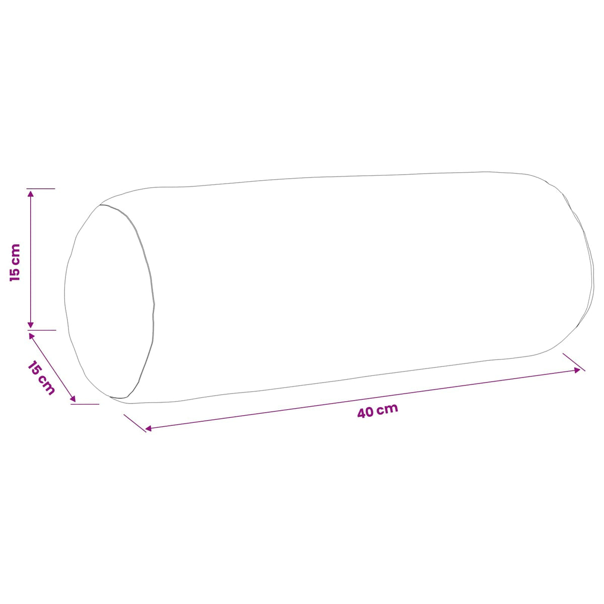 Federa 6 pz HEERLEN Nero Ø 15 x 40 cm Tessuto | homemem39