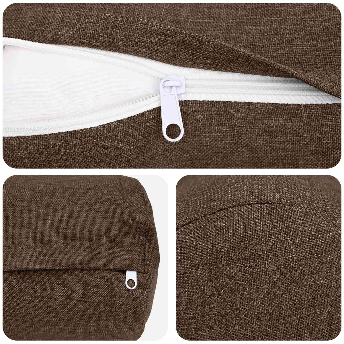 Federa 2 pz HEERLEN Marrone Ø 15 x 40 cm Tessuto | homemem39