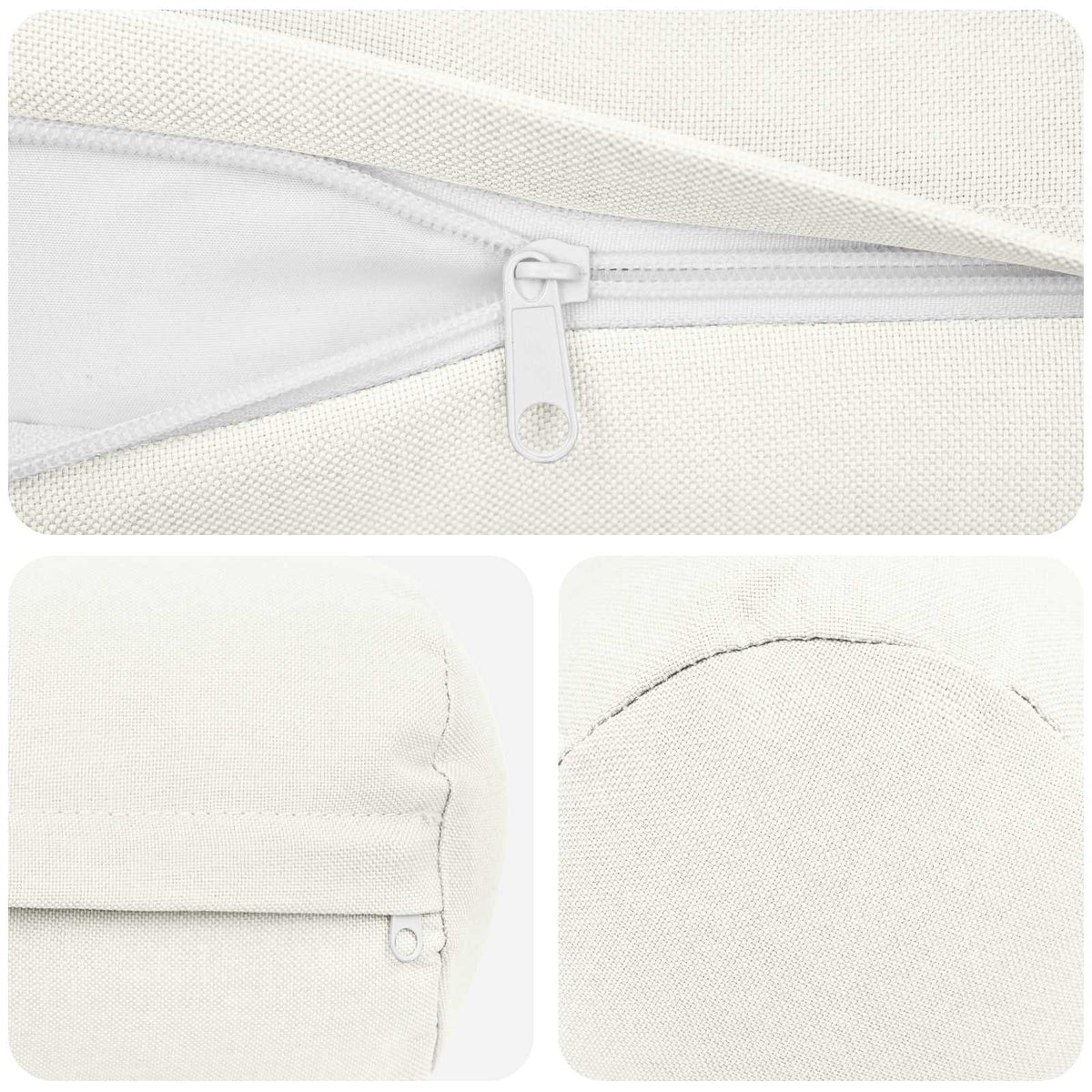 Federa 2 pz HEERLEN Bianco Ø 15 x 40 cm Tessuto | homemem39