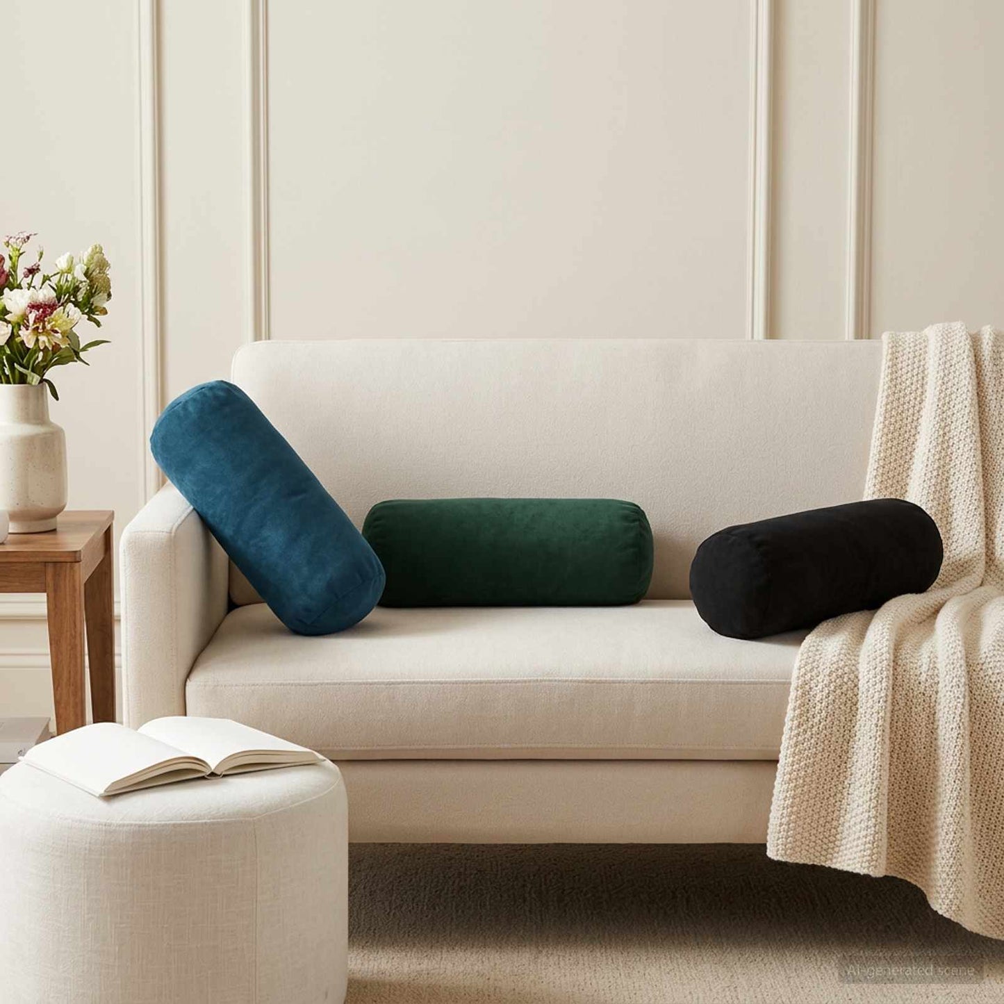 Cuscino con cuscino HEERLEN 6 pz Verde Scuro Velluto