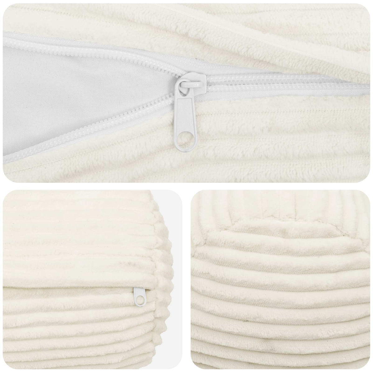 Federa 2 pcs HEERLEN Crema Ø 15 x 40 cm corduroy | homemem39