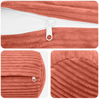 Federa 2 pcs HEERLEN Rosso Arancio Ø 15 x 40 cm corduroy | homemem39