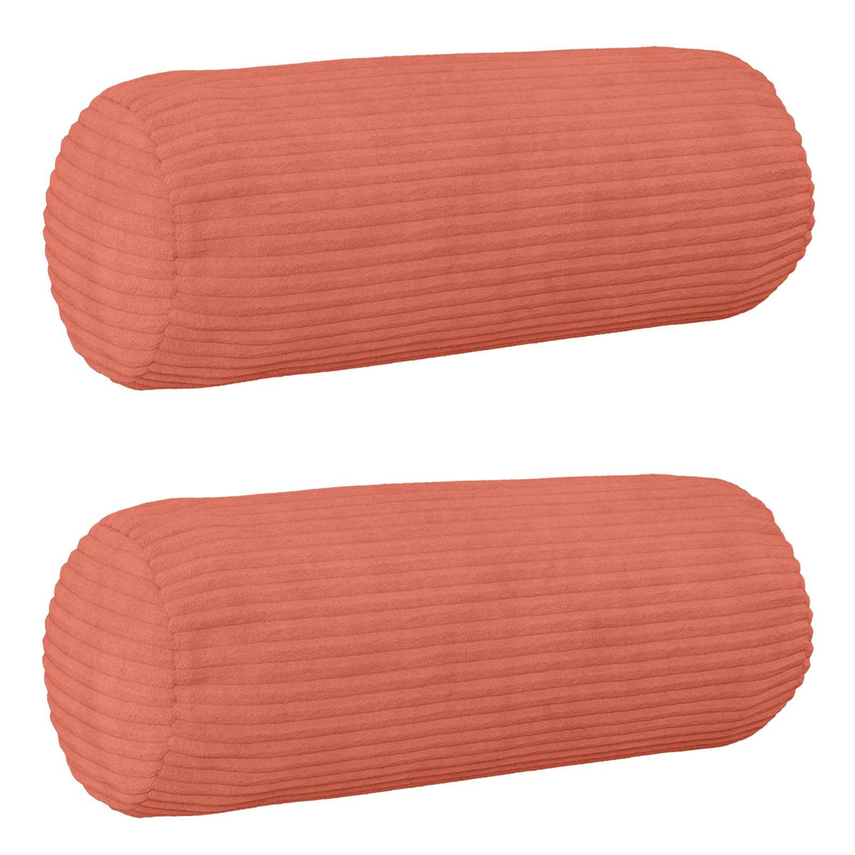 Federa 2 pcs HEERLEN Rosso Arancio Ø 15 x 40 cm corduroy | homemem39