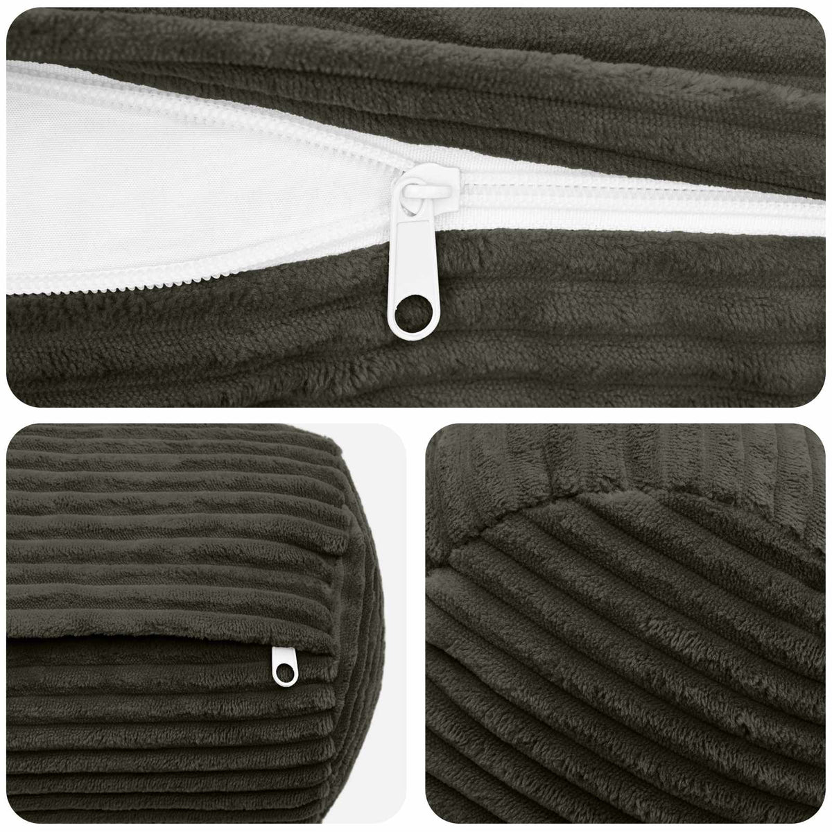 Federa 2 pcs HEERLEN Antracite Ø 15 x 40 cm corduroy | homemem39