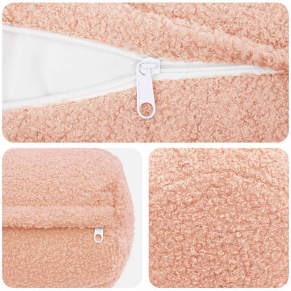 Federa 2 pcs HEERLEN Rosa Ø 15 x 40 cm Bouclé | homemem39